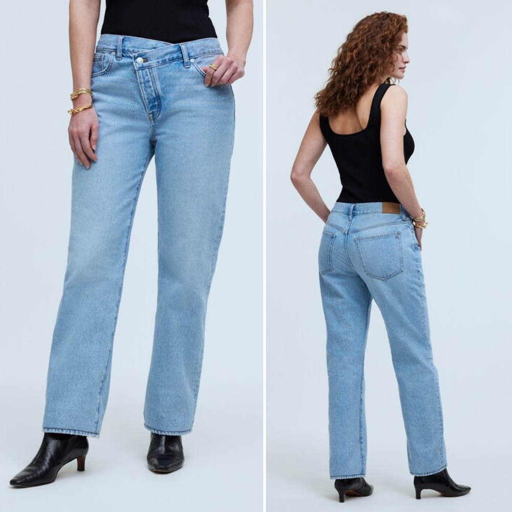 Madewell Curvy Low-Slung Straight Jeans 26 light wash 100%‎ cotton crossover